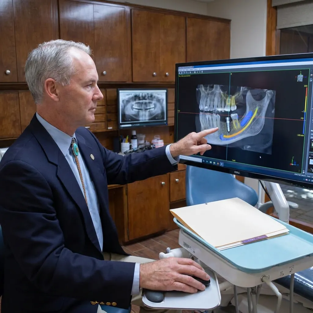 Dr. Cutbirth uses 3D CBCT software for dental implant planning at Steven T. Cutbirth DDS in Waco, Texas.