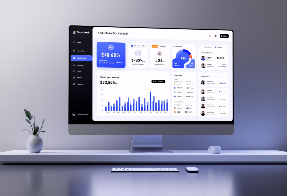 [interface] image of a dashboard interface (for a productivity tools business)