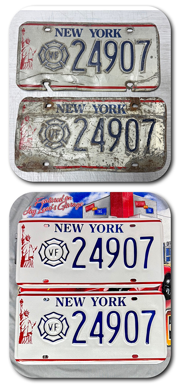 Vintage license plates with 24907 registration