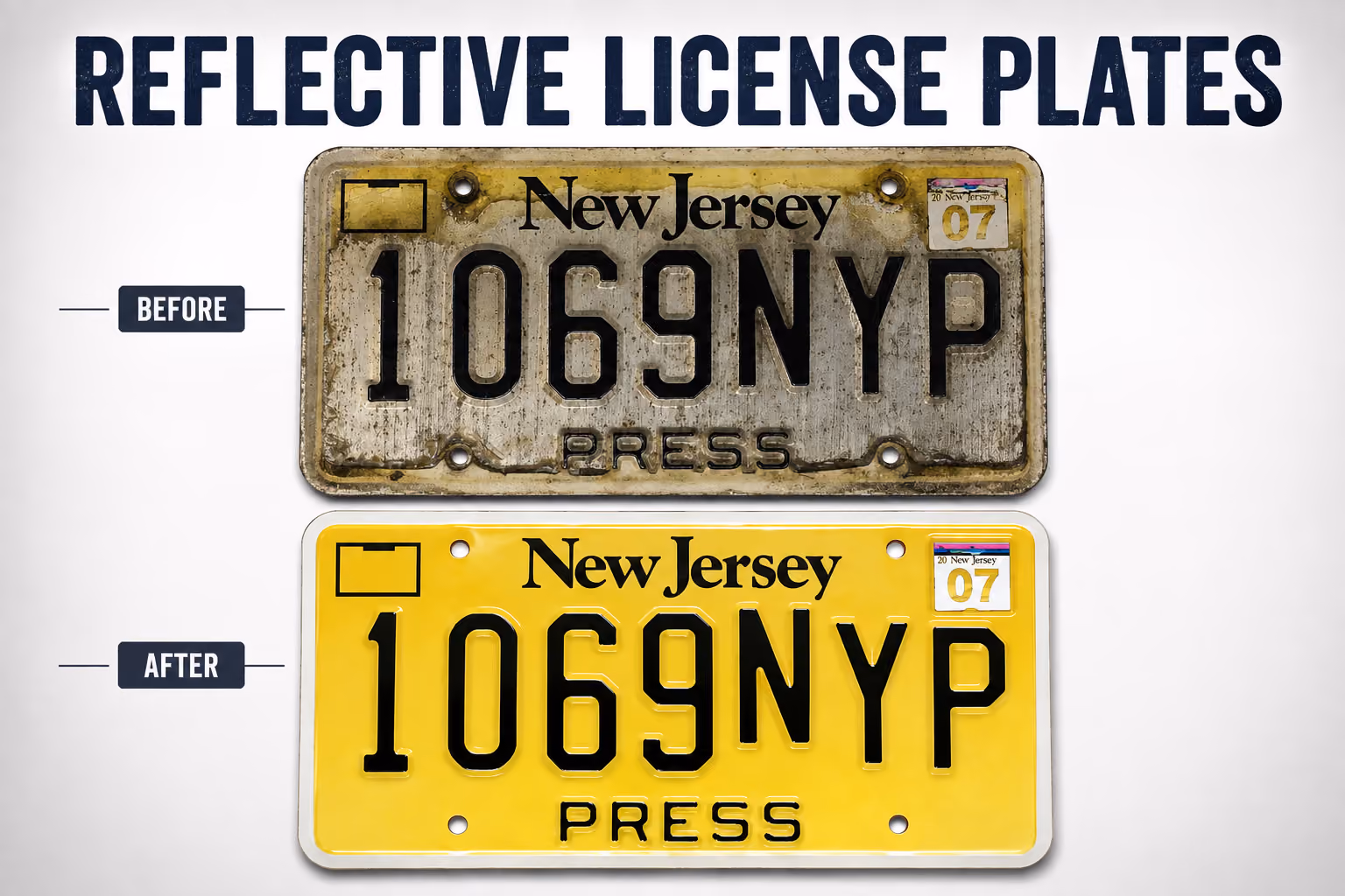 Reflective Tag License Plates Banner