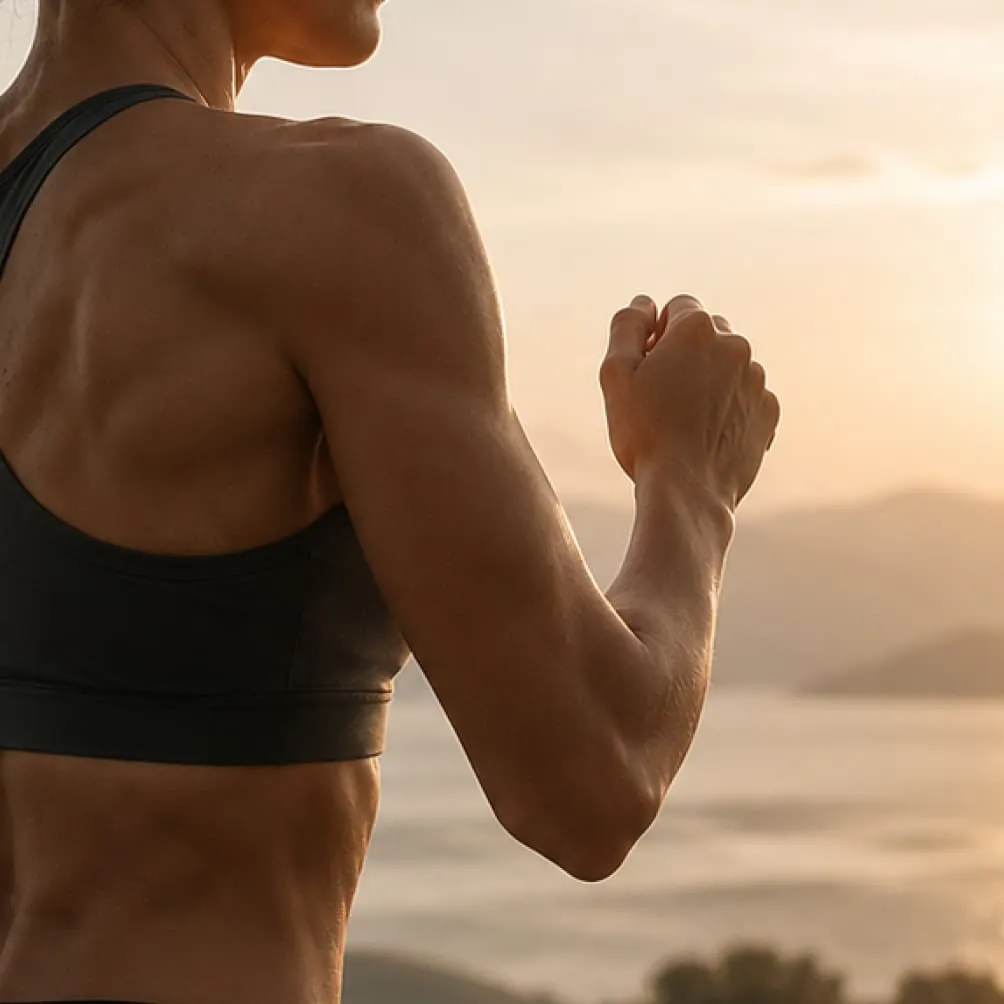 Executive exercising outdoors following a personalised performance training plan