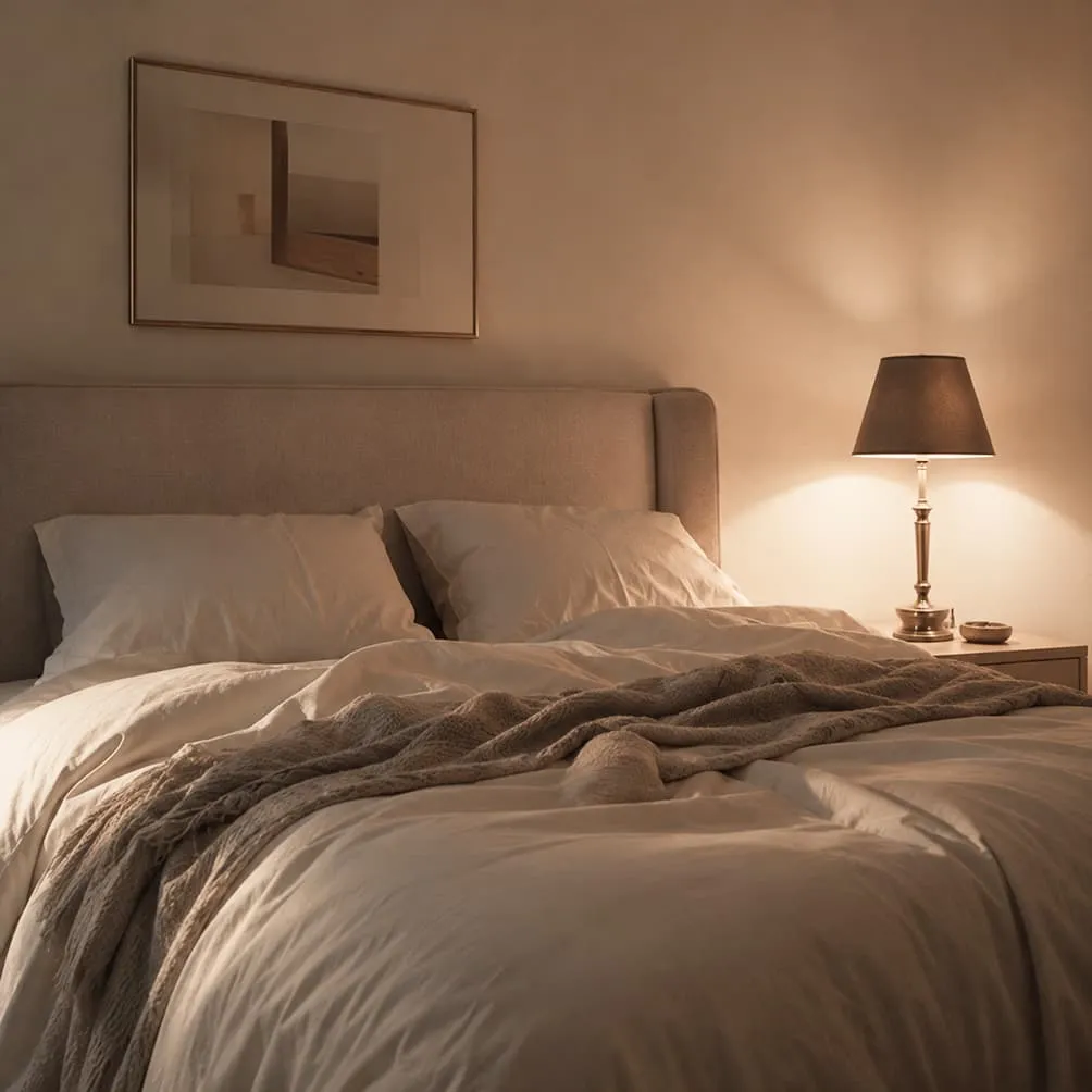 Comfortable bedroom designed to support restorative sleep and recovery