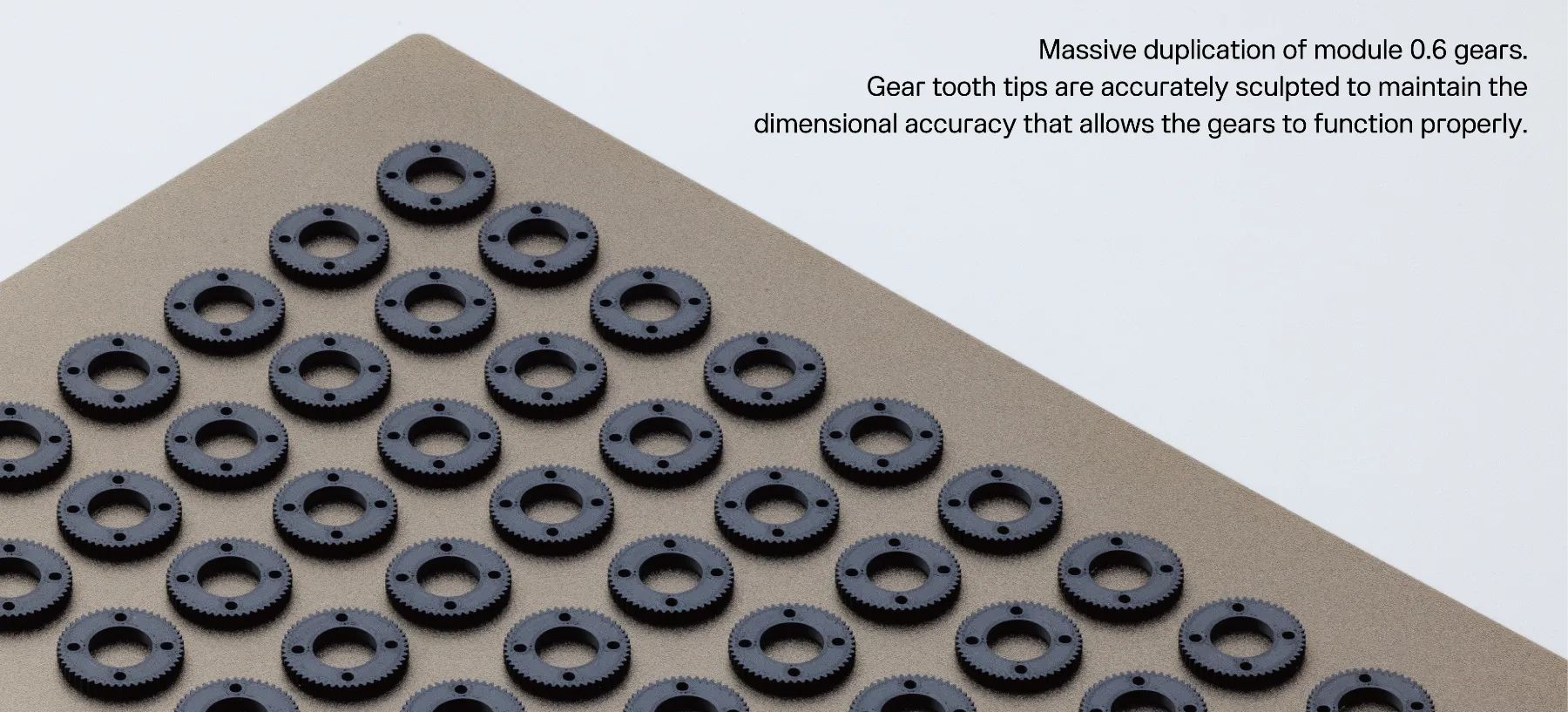 Volume production of module parts printed with G-ZERO and POTICON FILAMENT