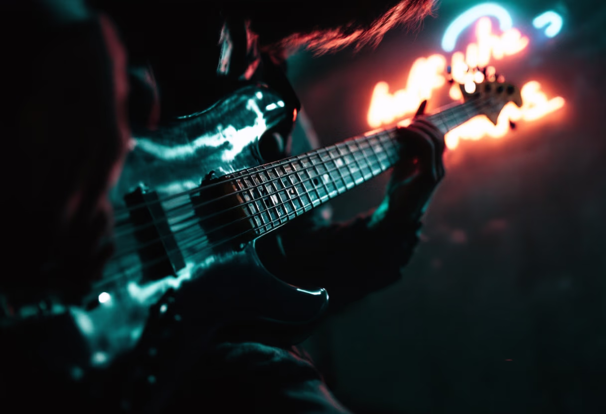 image of musician performing live