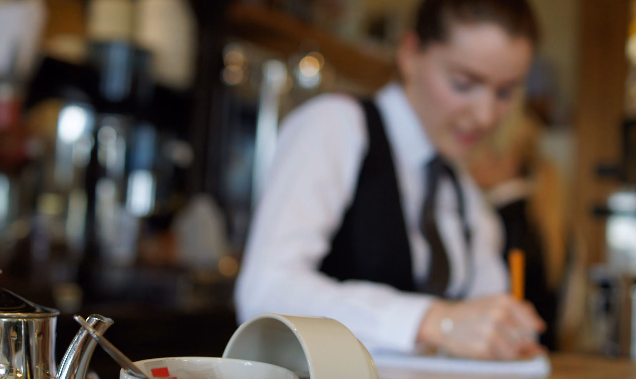 Staff member taking an order at The Bulkeley Hotel