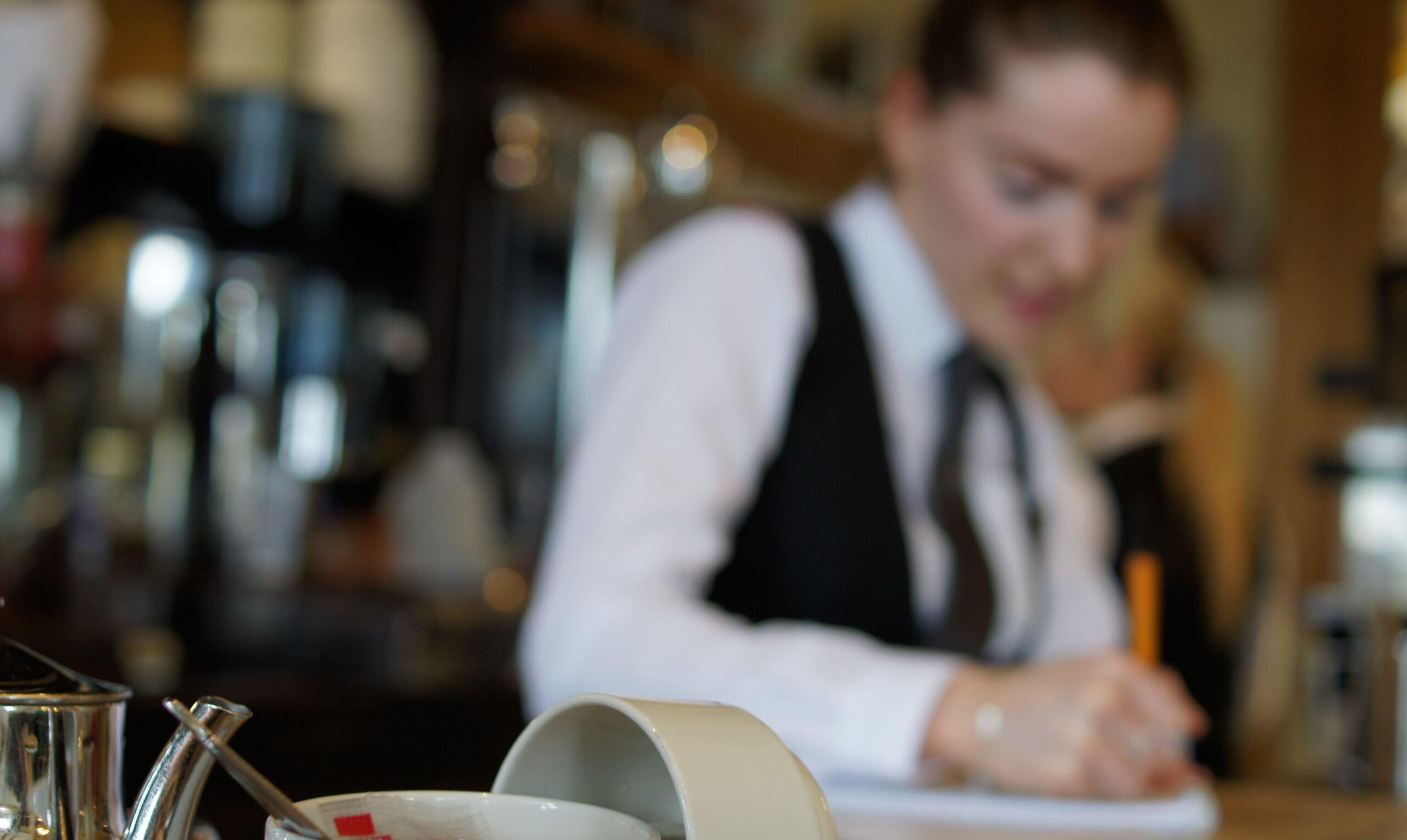 Staff member taking an order at The Bulkeley Hotel