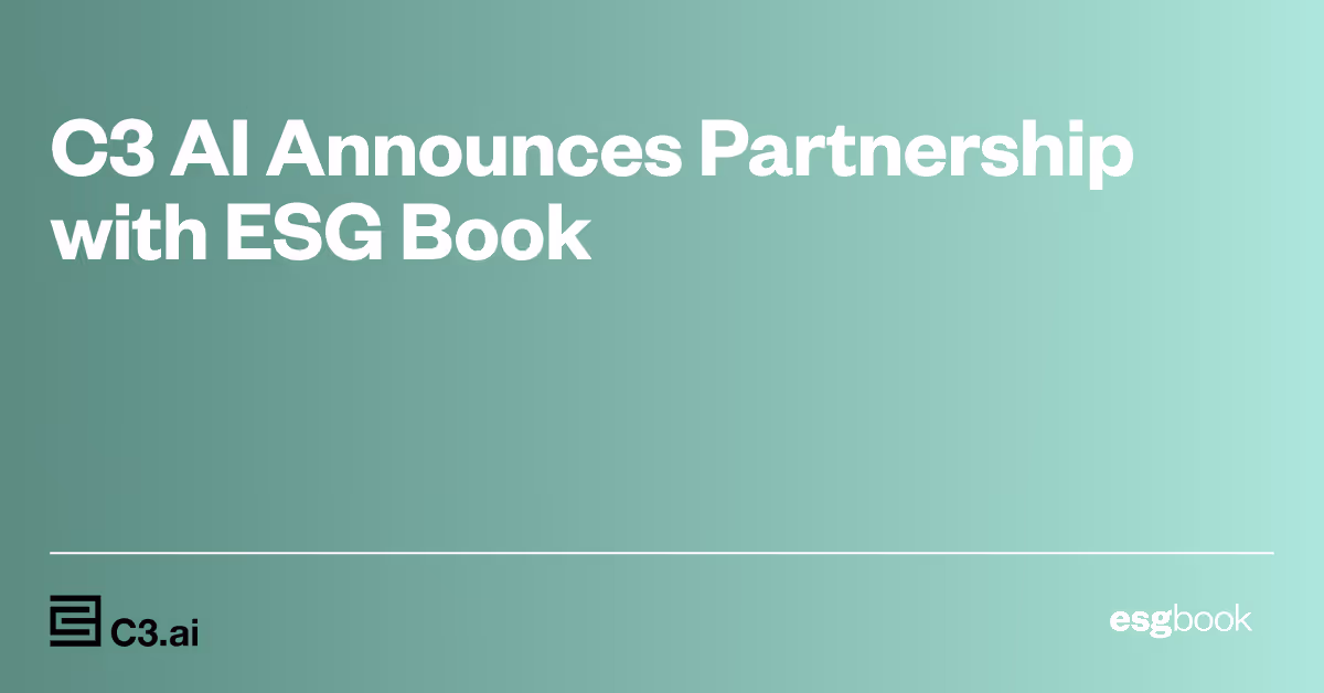 C3 AI Announces Partnership with ESG Book