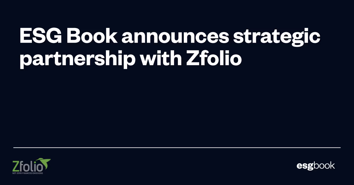 ESG Book announces strategic partnership with Zfolio