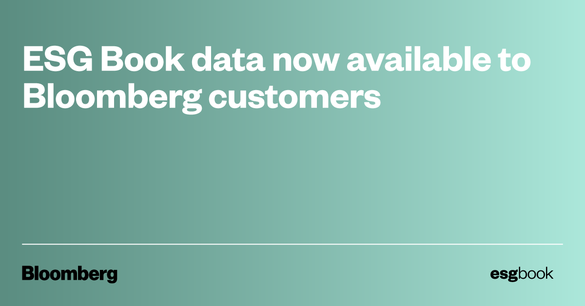 ESG Book data now available to Bloomberg customers