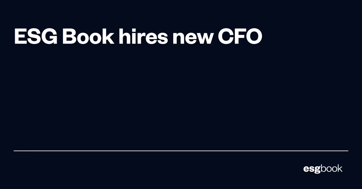 ESG Book hires new CFO