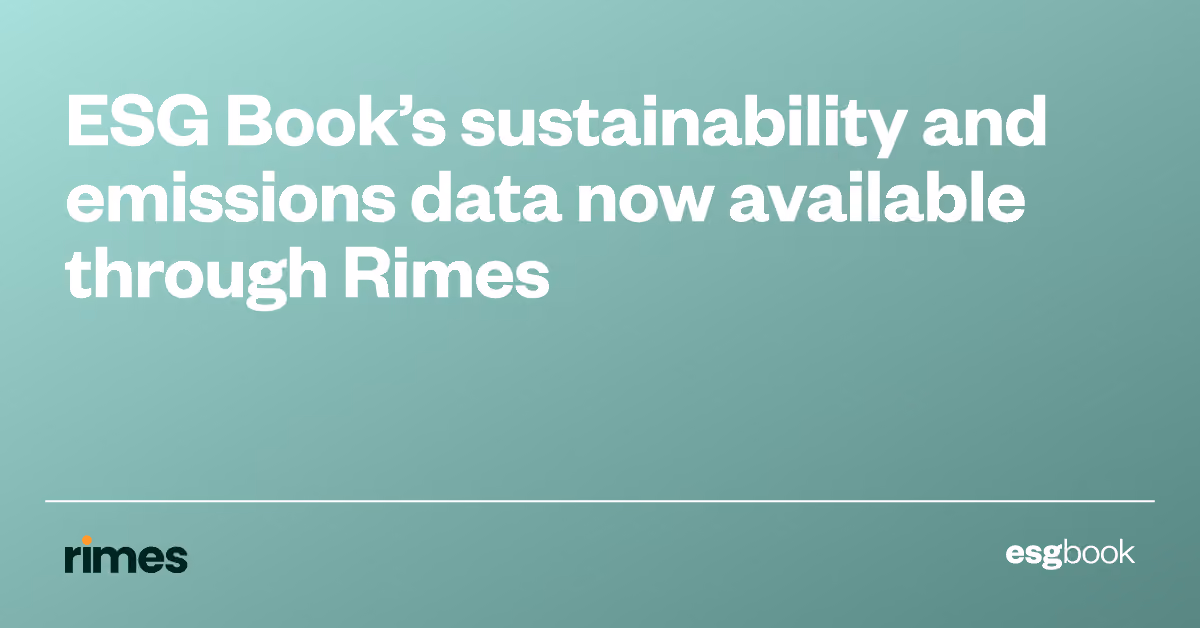 ESG Book’s sustainability and emissions data now available through Rimes