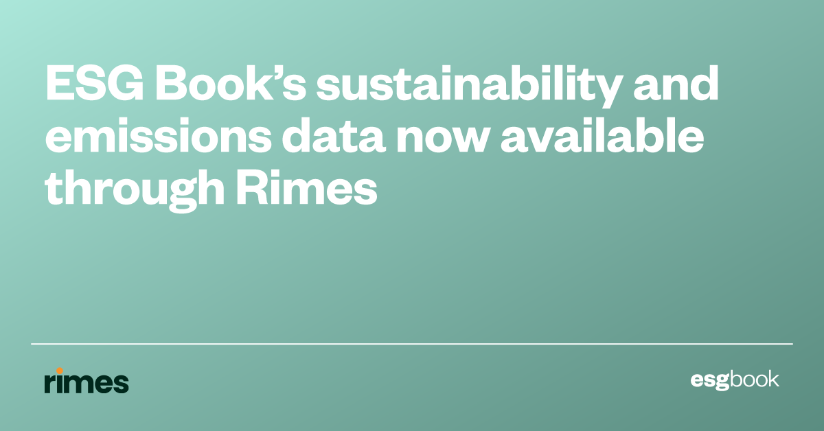 ESG Book’s sustainability and emissions data now available through Rimes