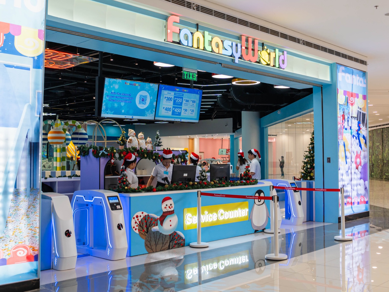 Winter wonderland themed FantasyWorld indoor playground at SM City Masinag