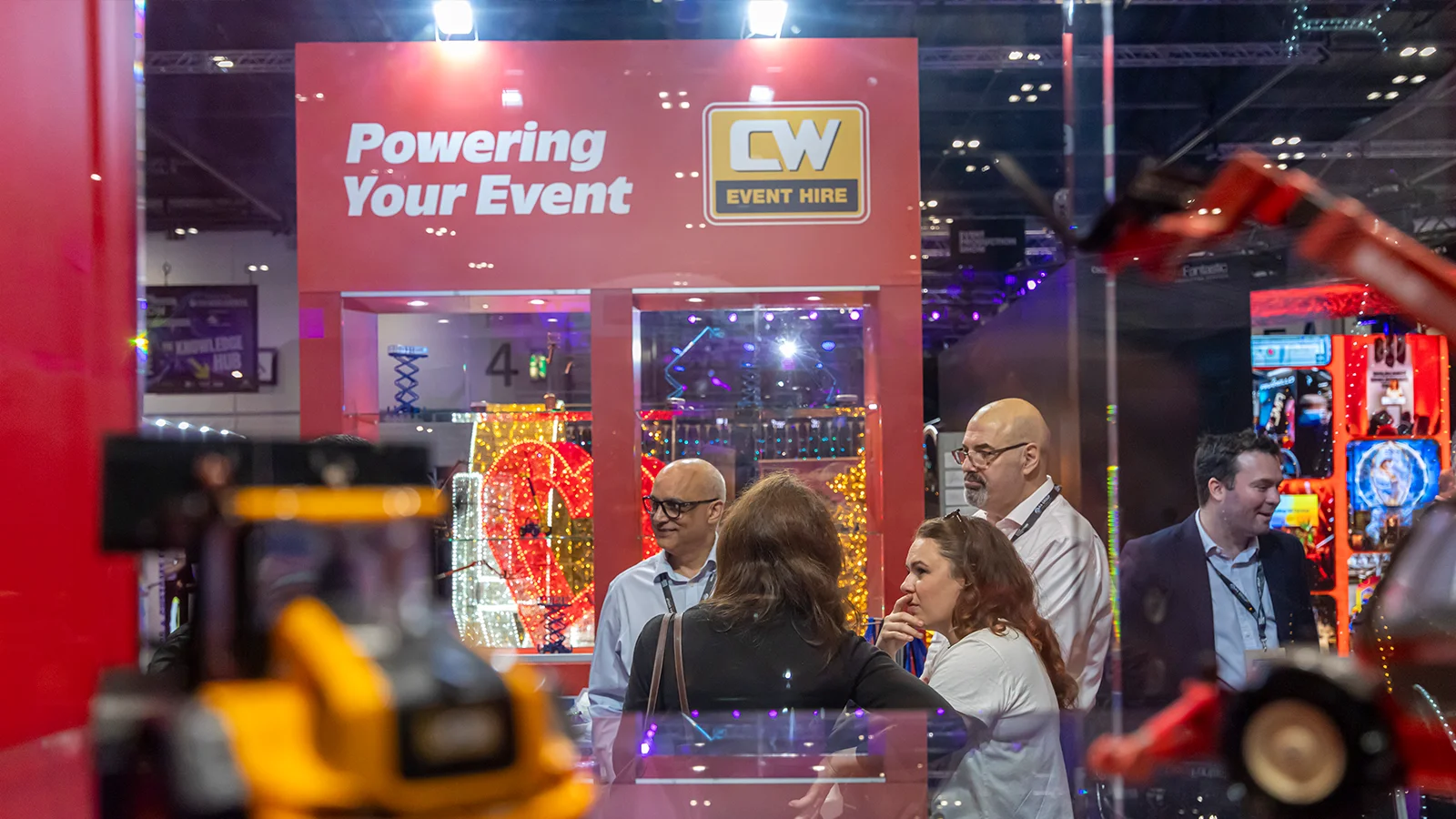 CW Event Hire branded exhibition stand at a trade show