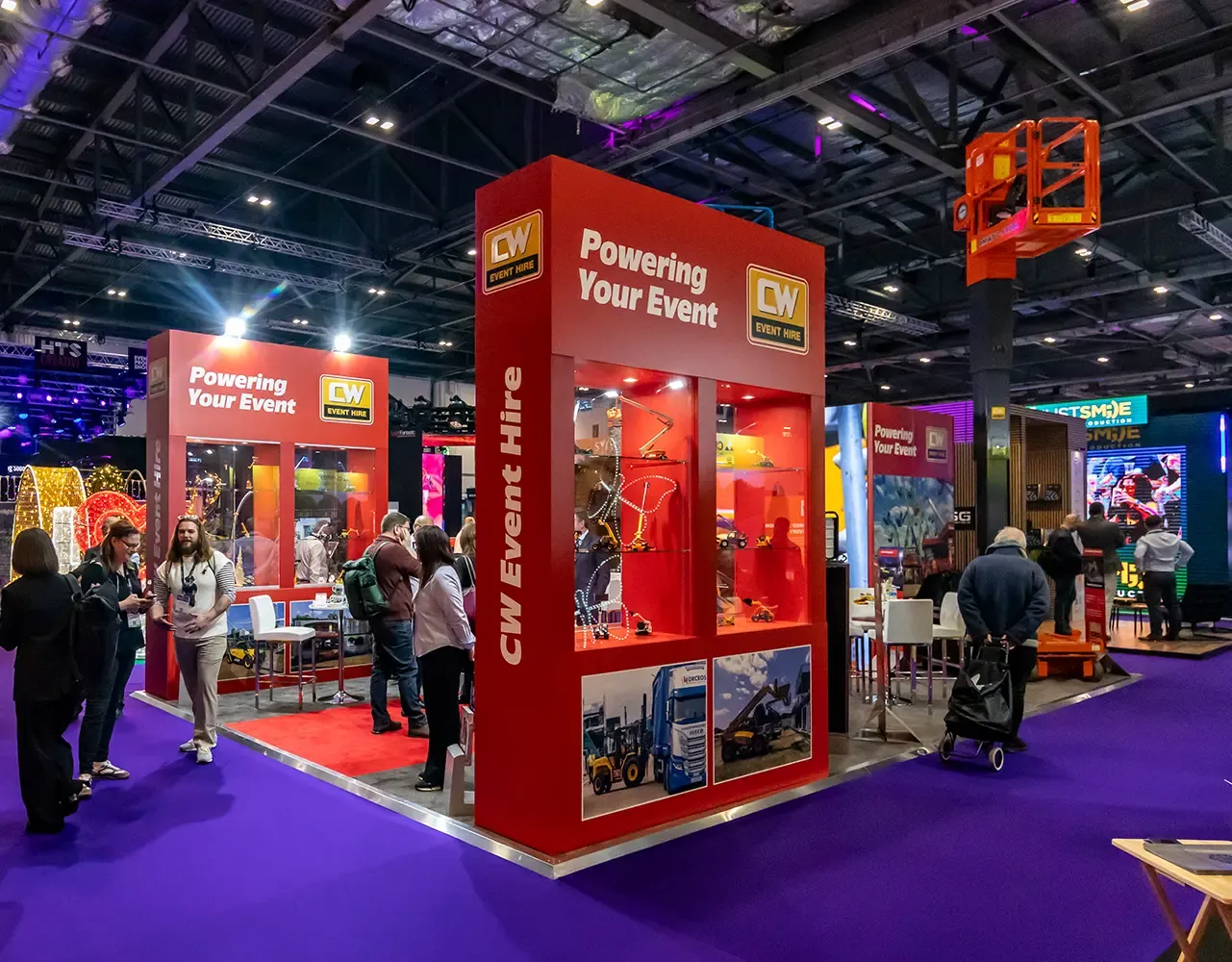 CW Event Hire exhibition stand at an industry event