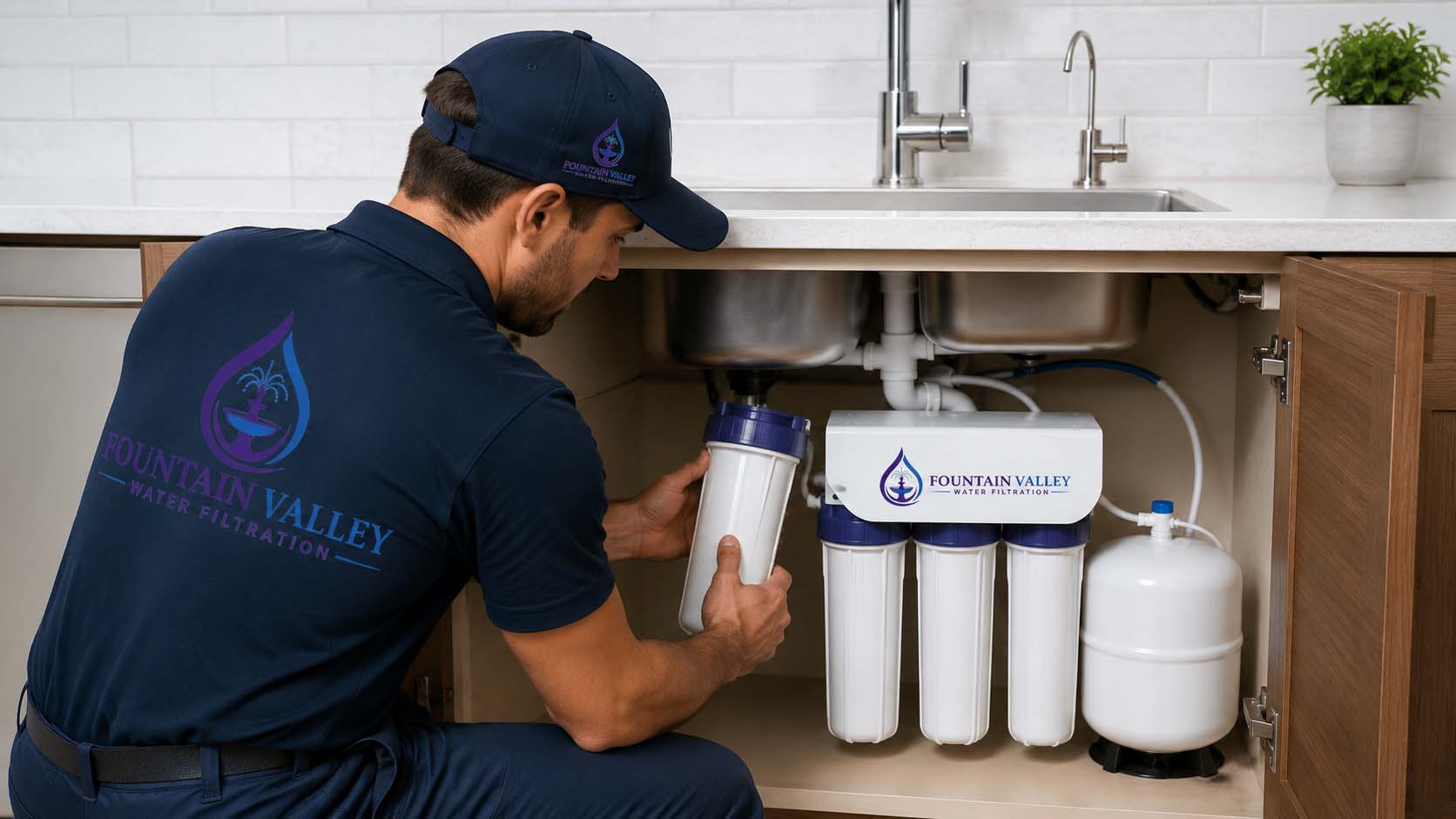 Under-sink drinking water filter in Fountain Valley