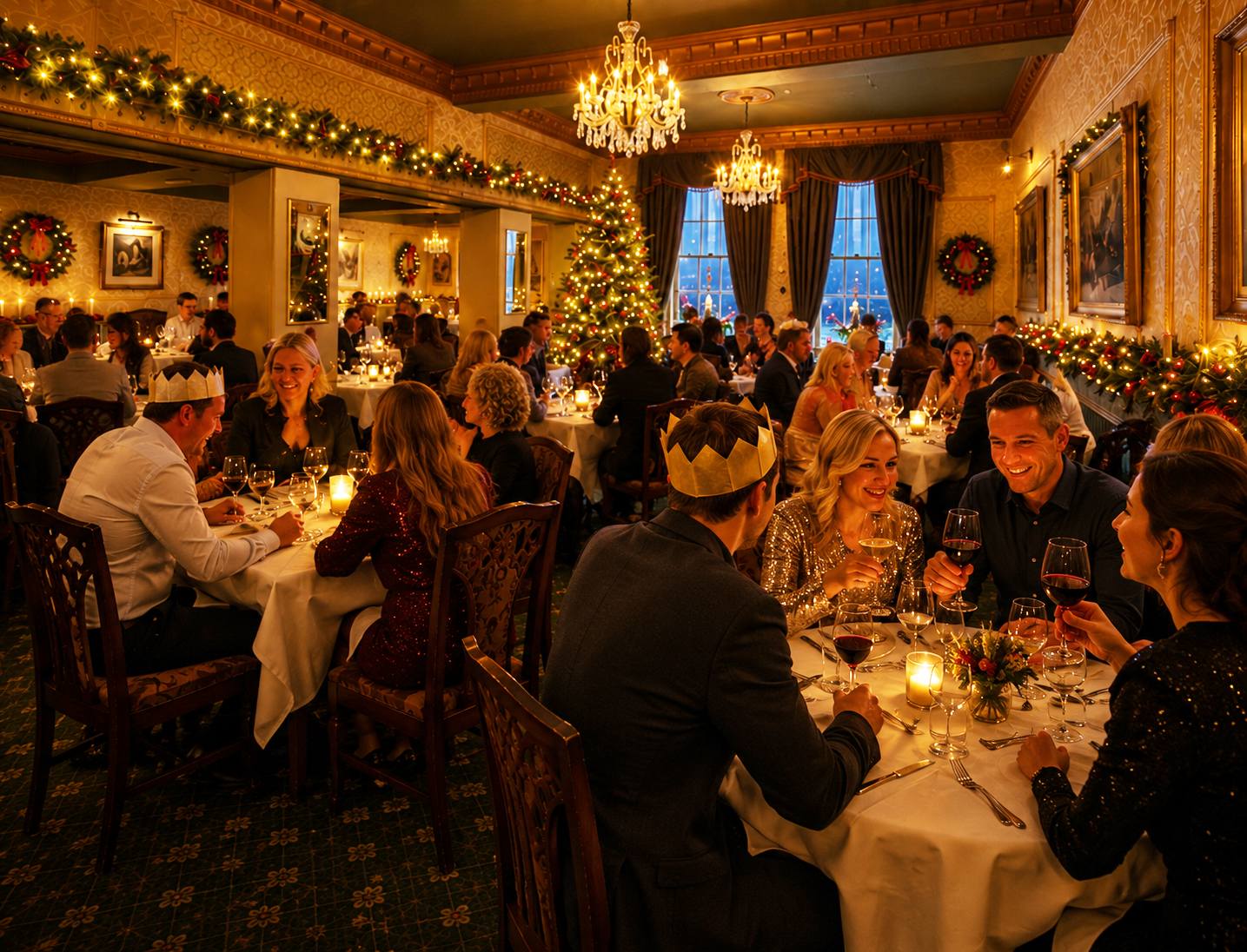 Christmas Ball in the ballroom at The Bulkeley Hotel, Beaumaris