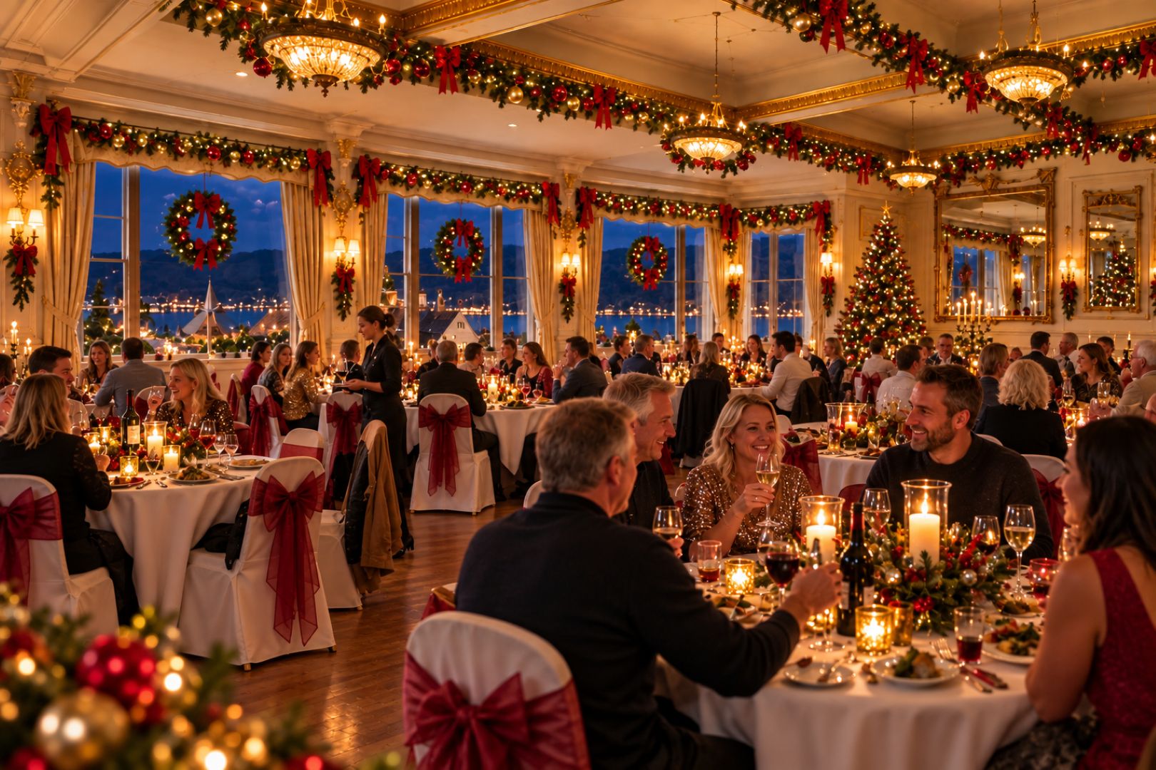Christmas Ball in the ballroom at The Bulkeley Hotel, Beaumaris