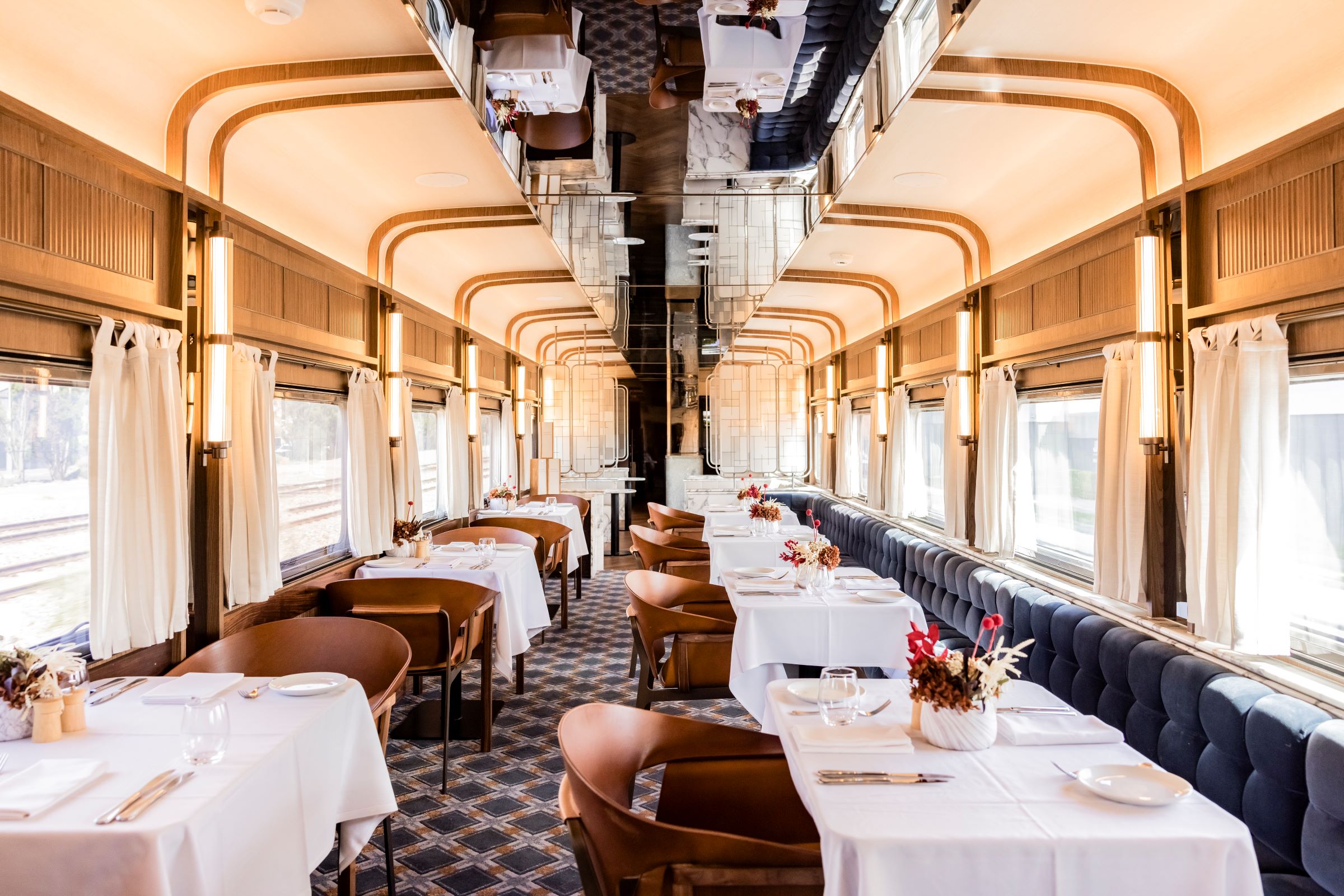Suite on The Ghan luxury train in the Australian outback