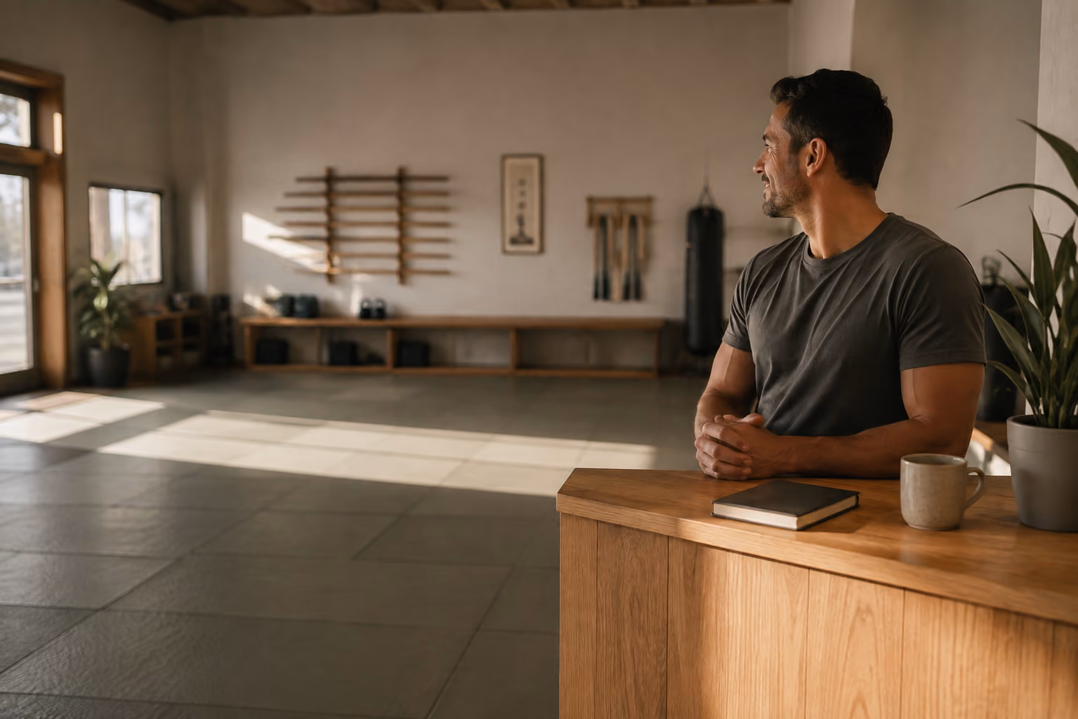 Studio owner reviewing growth numbers with the MyStudio dashboard