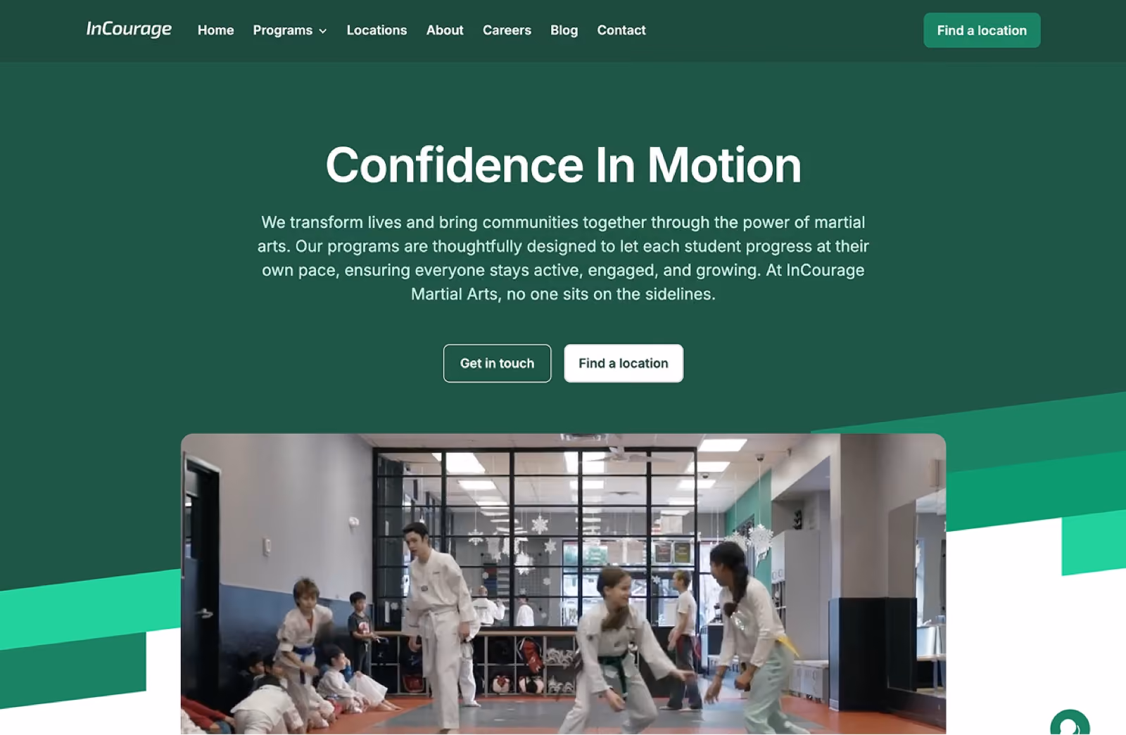 Shine, a MyStudio WebsitePro template for martial arts studios