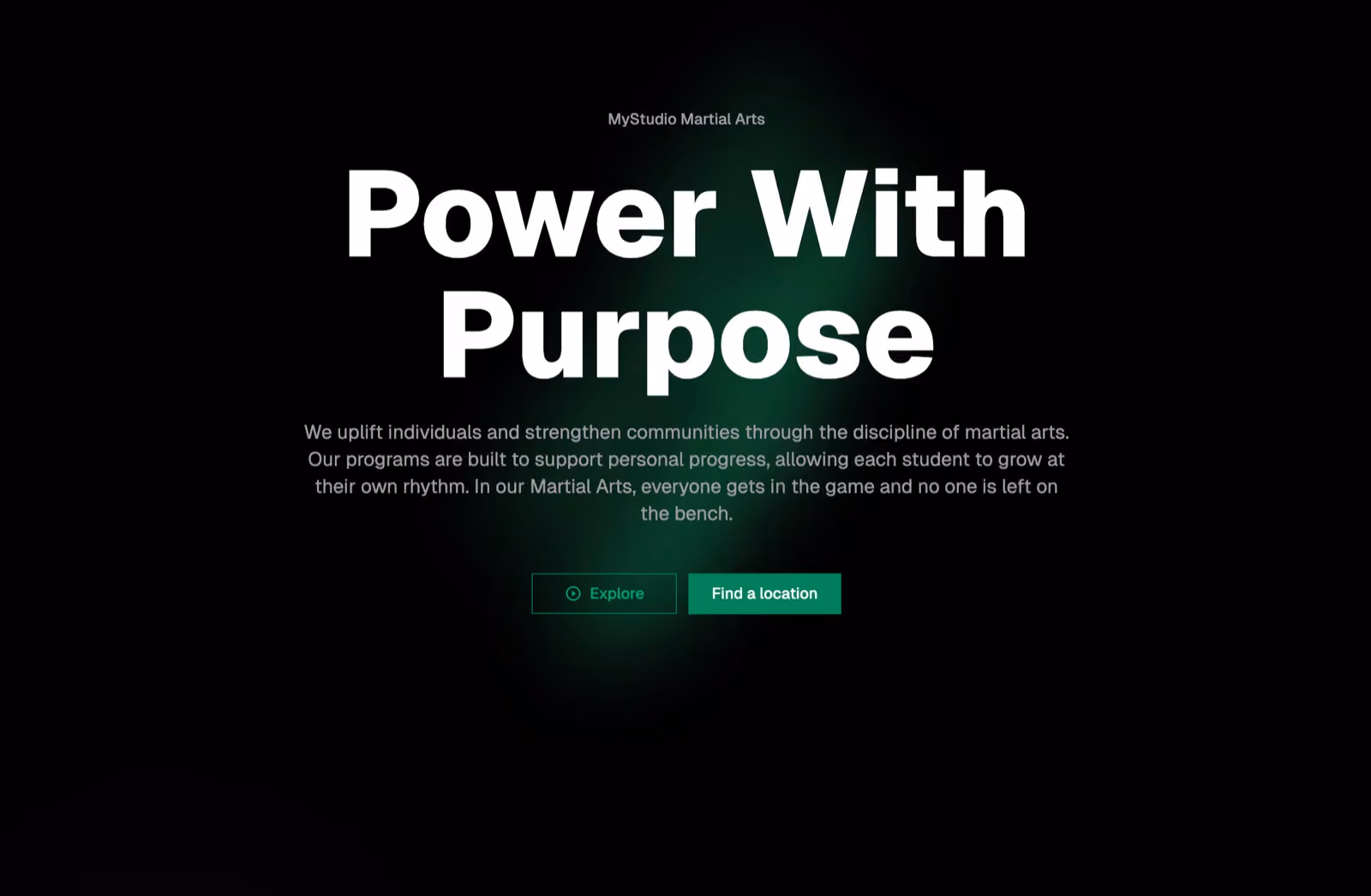 Immersion, a MyStudio WebsitePro template for martial arts studios
