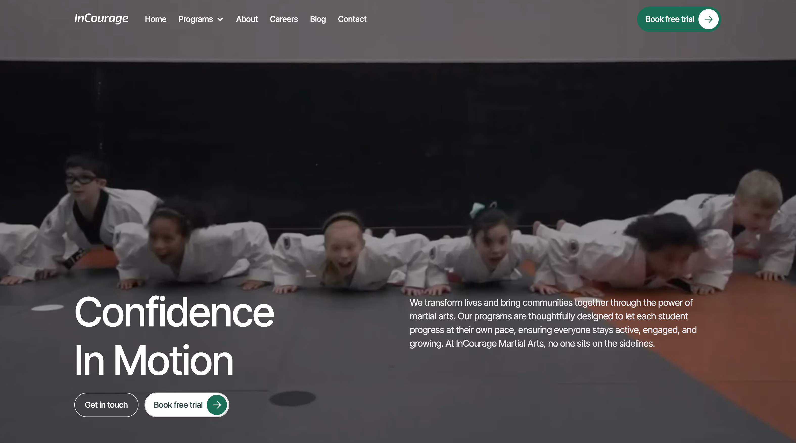A MyStudio WebsitePro template for martial arts studios