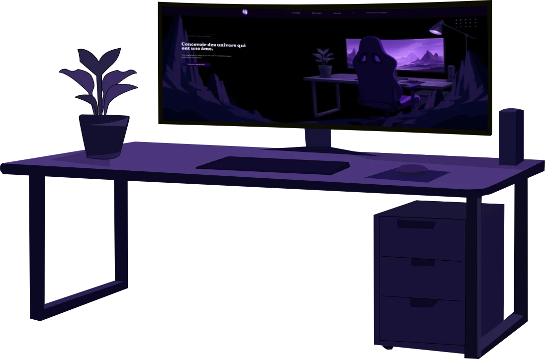 Illustration d'un bureau de travail