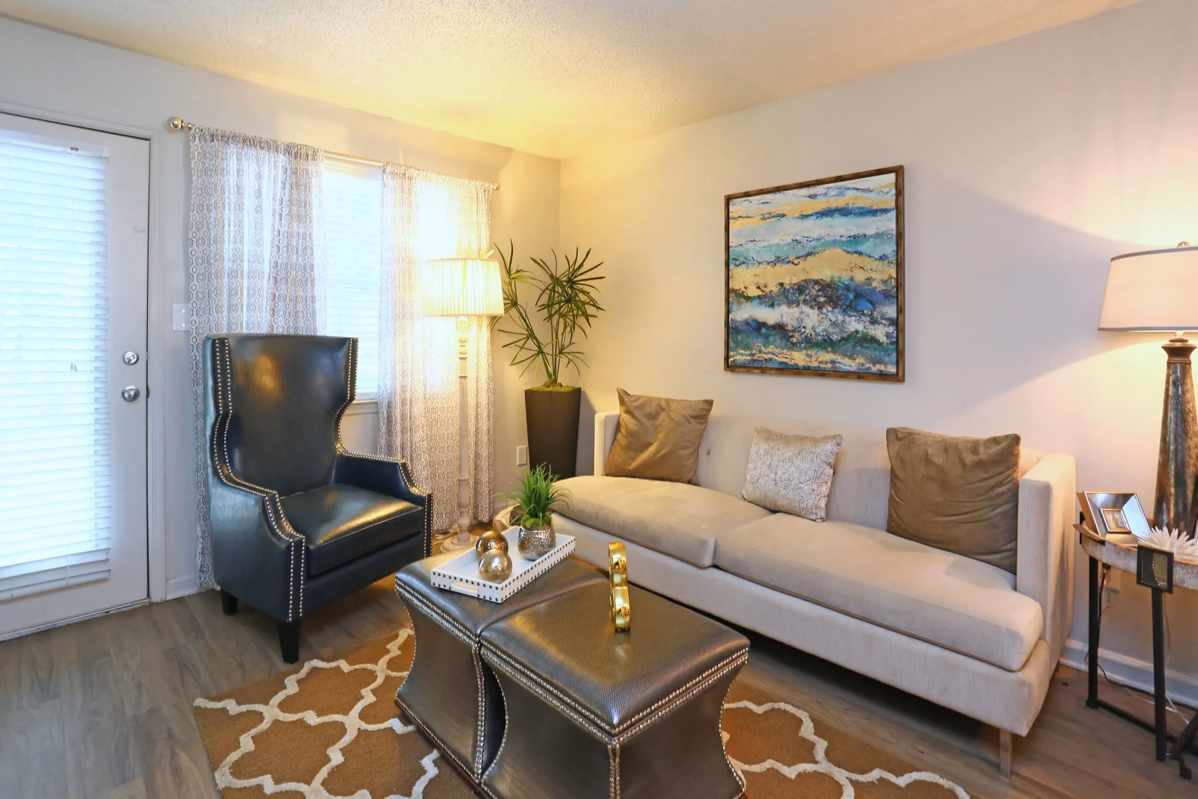 Living room with chair and table 