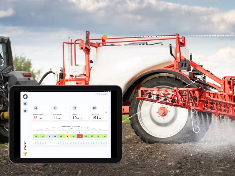 FieldView Spray Kit utilizat pentru monitorizarea în timp real a lucrărilor de pulverizare