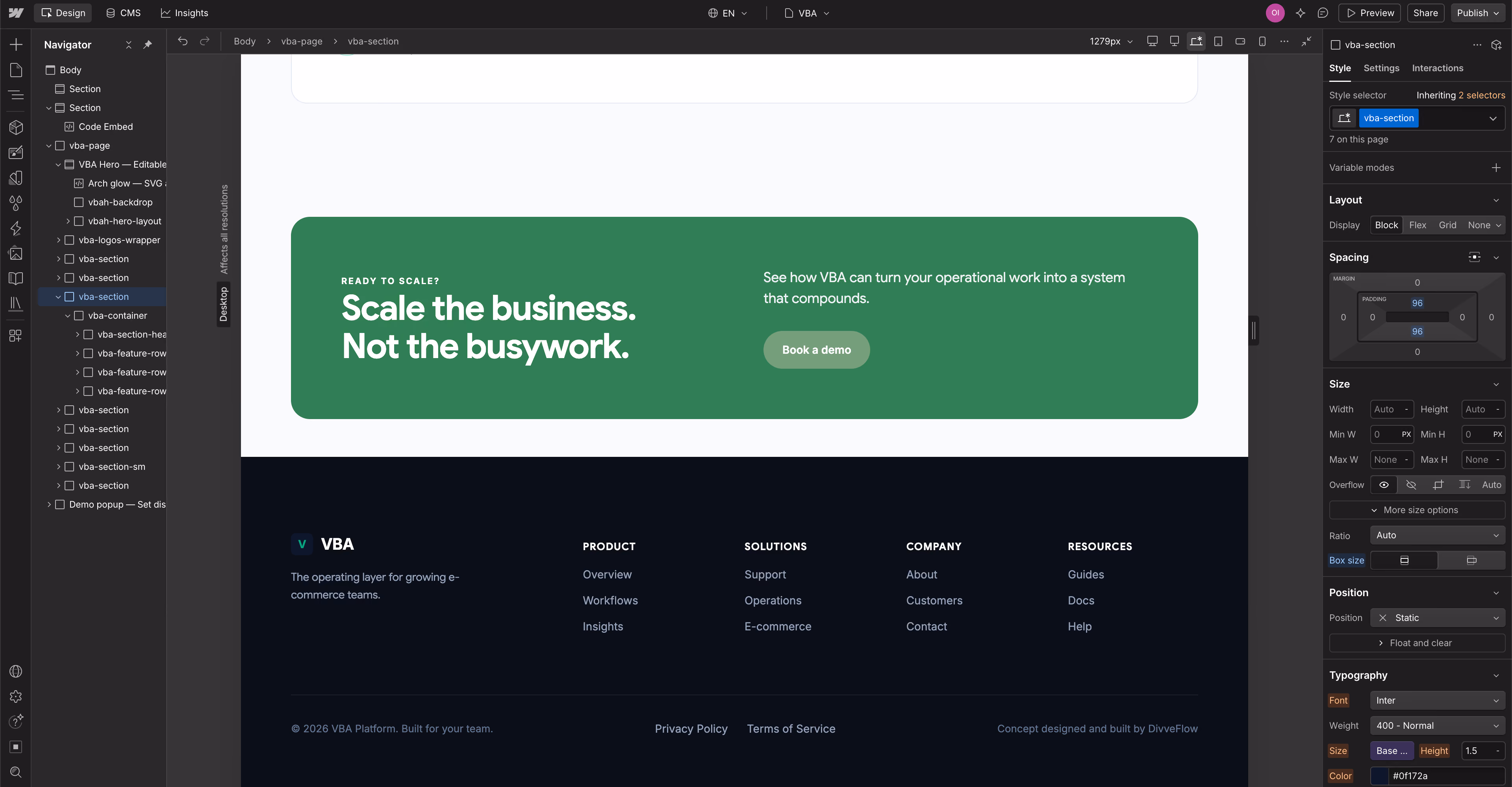 Replace with Webflow CTA screenshot