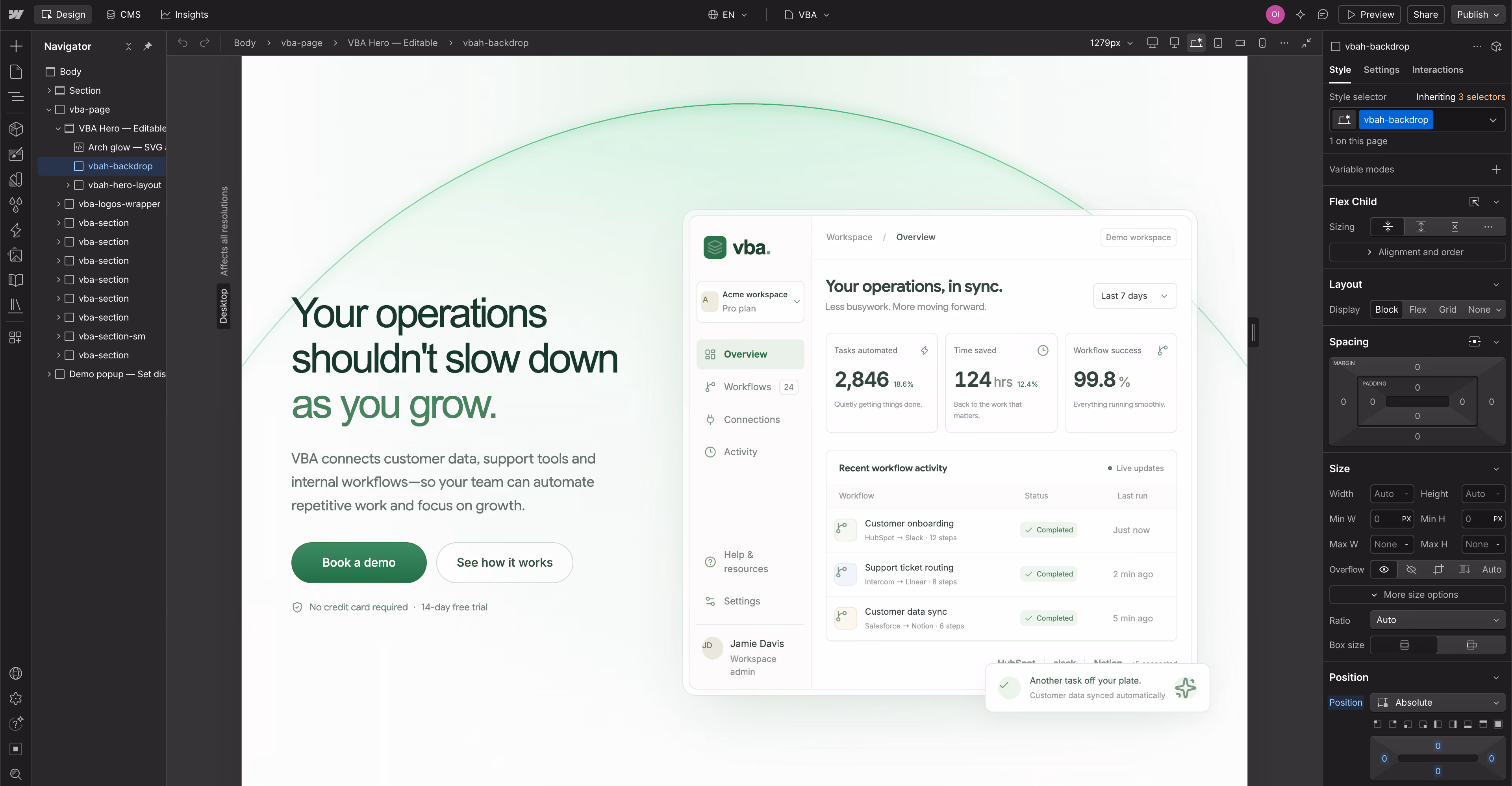Replace with Webflow hero screenshot