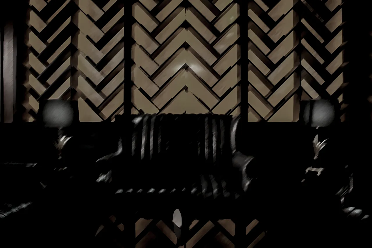 Blackened resturant interior