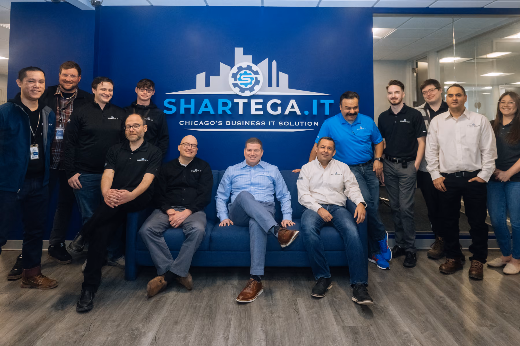 The Shartega IT team photographed at the company headquarters