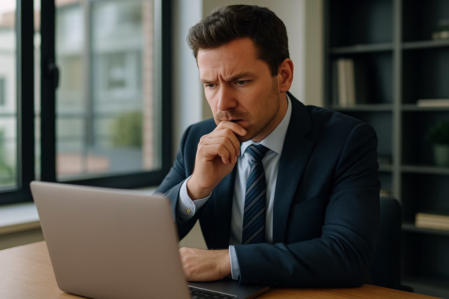 Professional examining phishing attack email