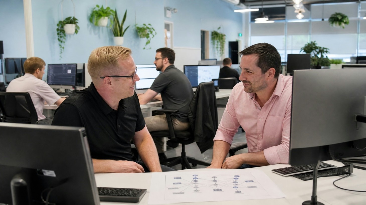 Dealership leadership reviewing technology costs and IT spending
