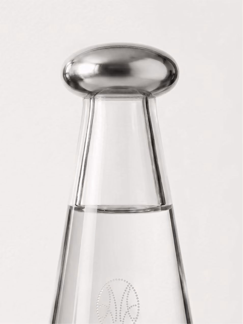 Carafe Mongalet en verre avec bouchon en métal poli