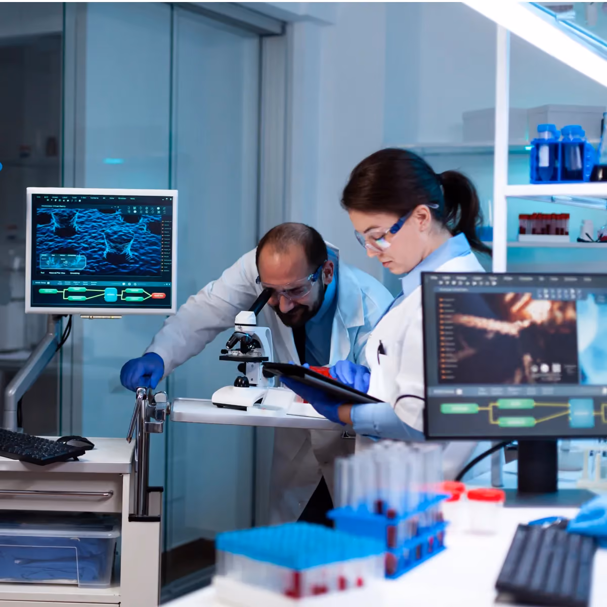 Support of lab experiments on a PXIe test bench