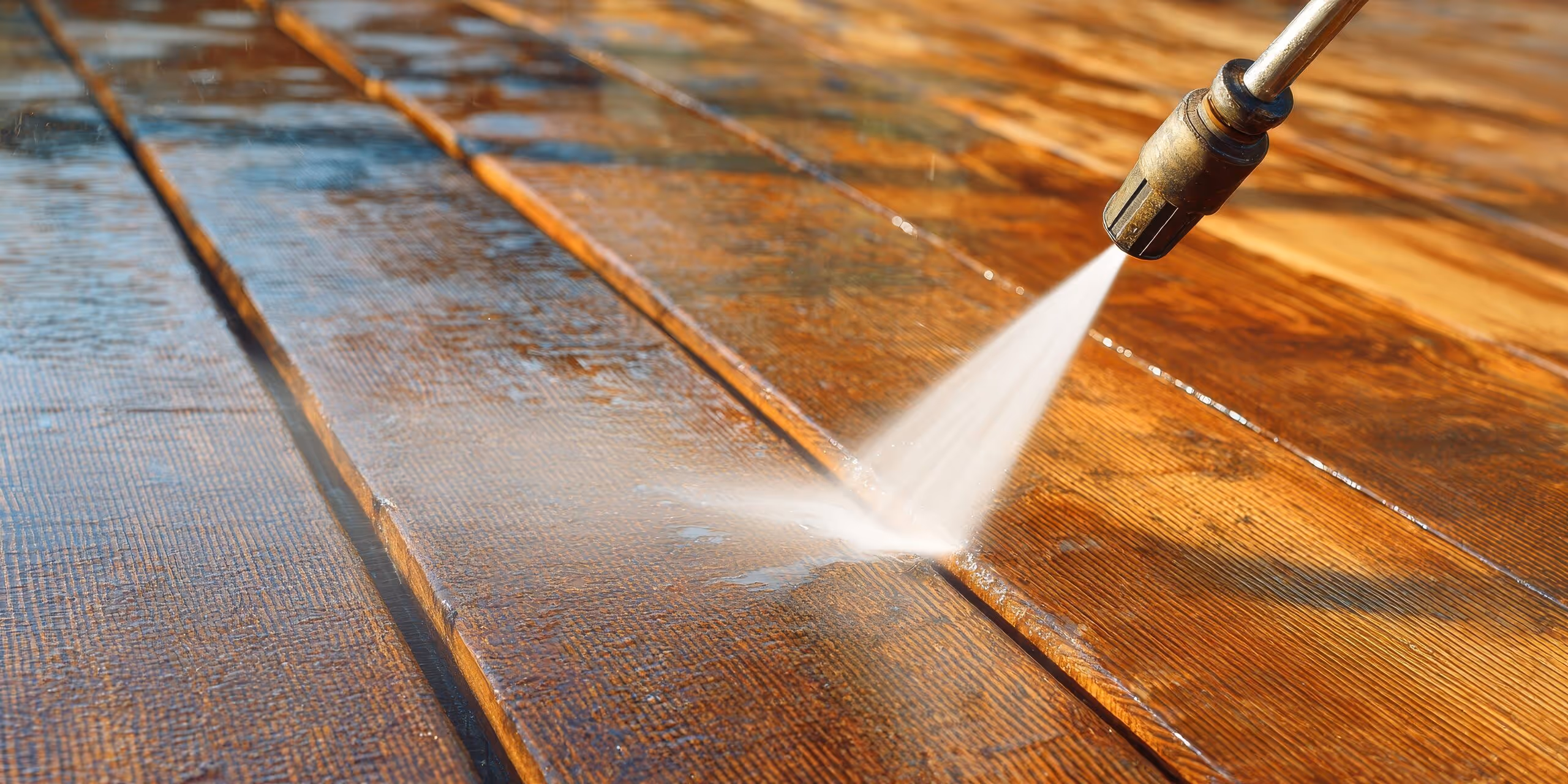 Washing a weathered deck surface in Southeast Idaho