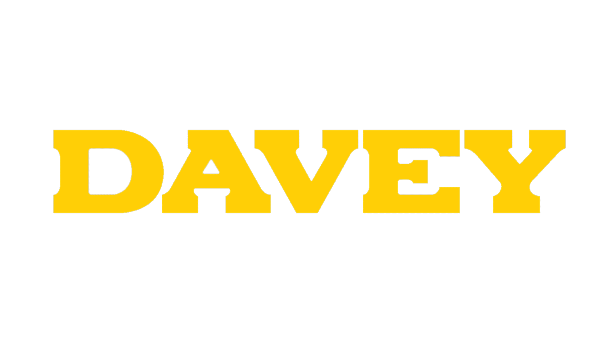 The word DAVEY in bold yellow capital letters on a transparent background.