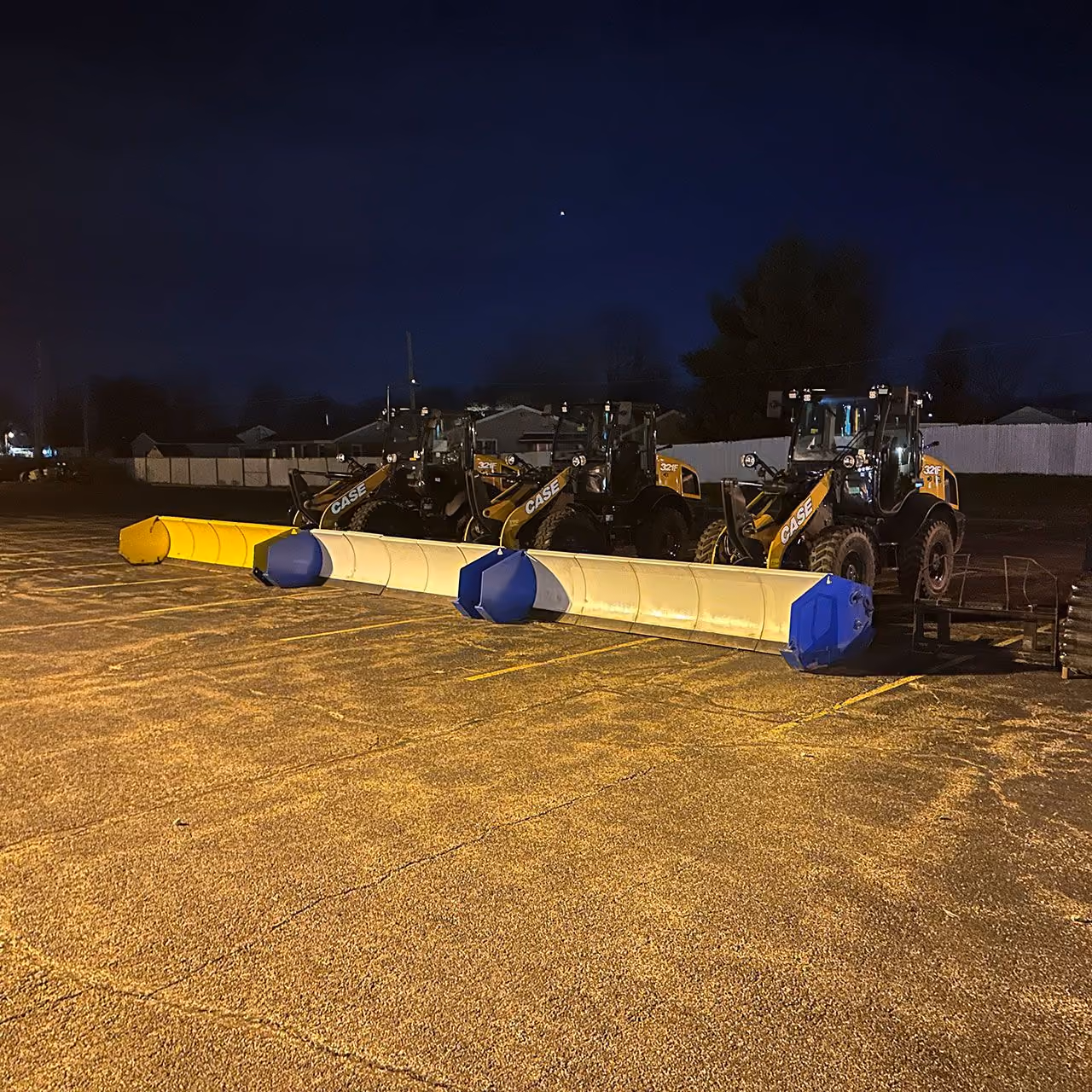 Commercial snow plowing by Easier Grounds Management in Pekin, Illinois