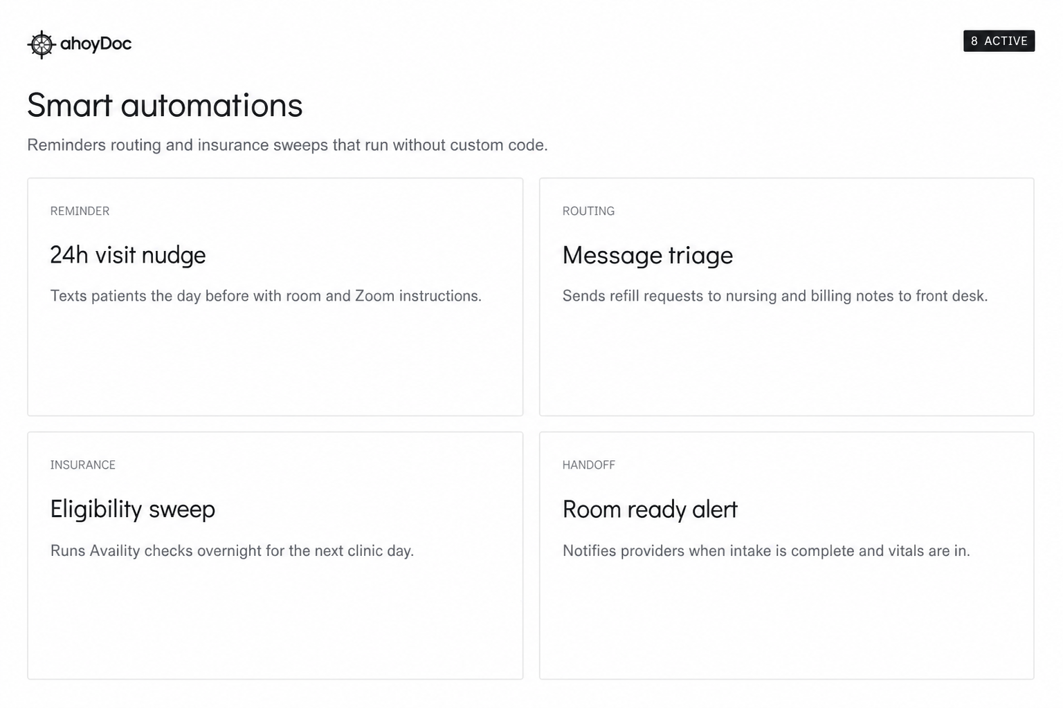 ahoyDoc smart automations for reminders and routing