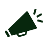 Ícono de megáfono, símbolo de comunicación