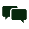 Ícono de diálogo, símbolo de conversación terapéutica