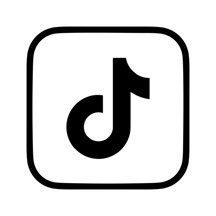 Ícono de TikTok en blanco y negro