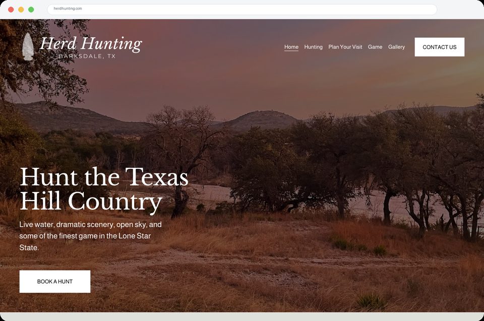 Herd Hunting website homepage