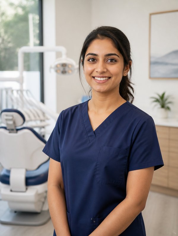 Dentist in her operatory