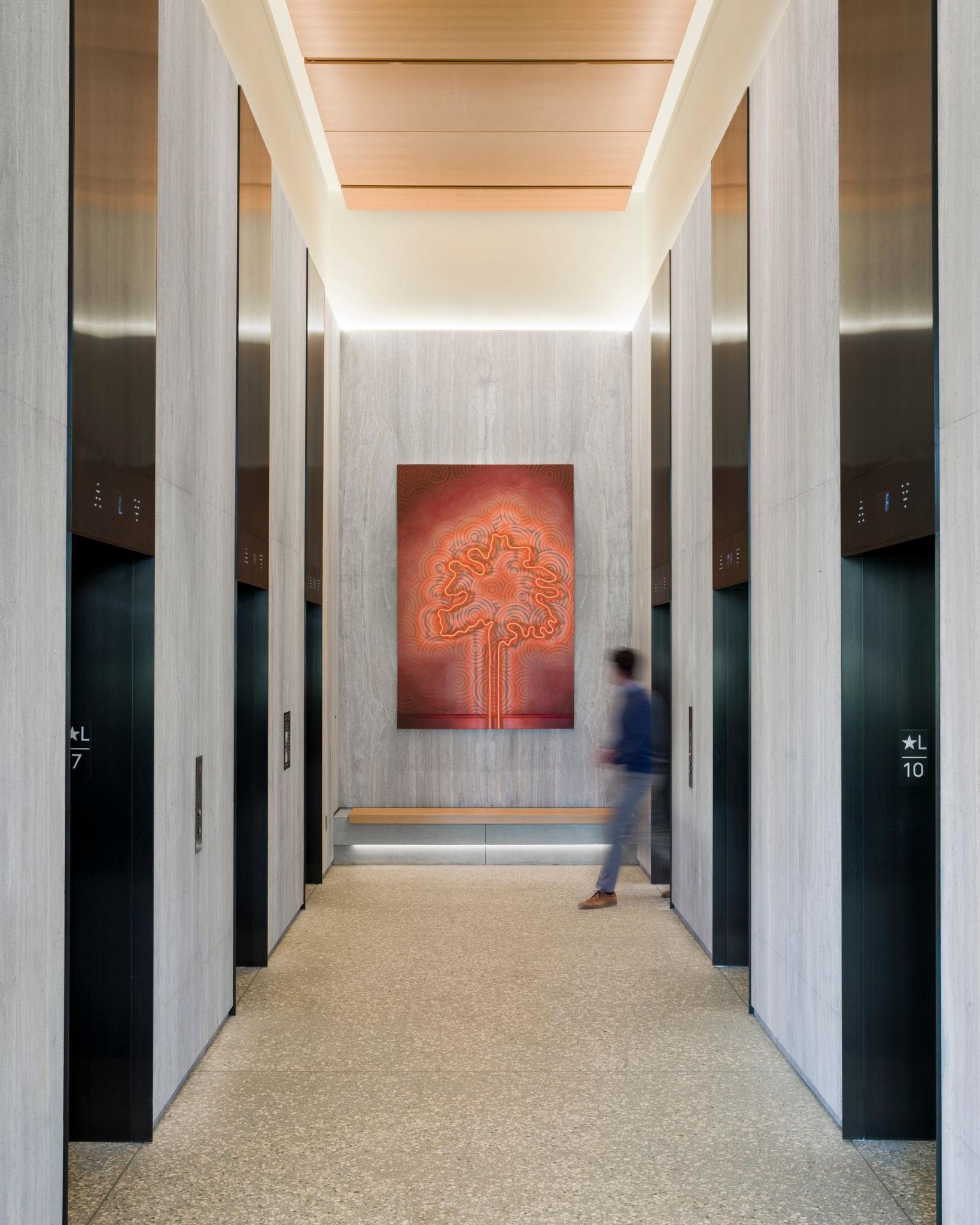 Artwork by Joey Wolf installed at Anderson Towers