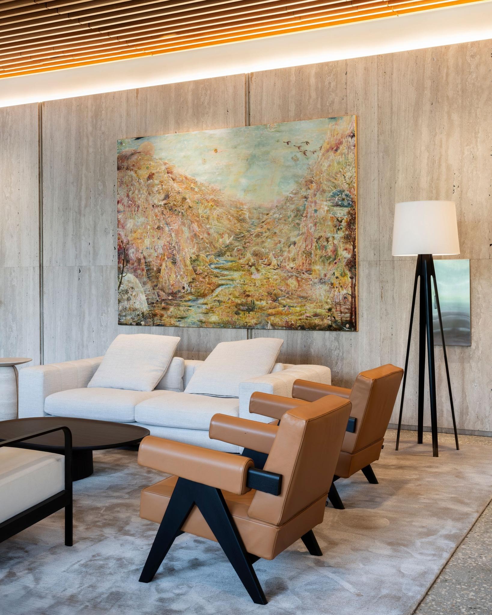 Artwork by Peter Burns installed at Anderson Towers