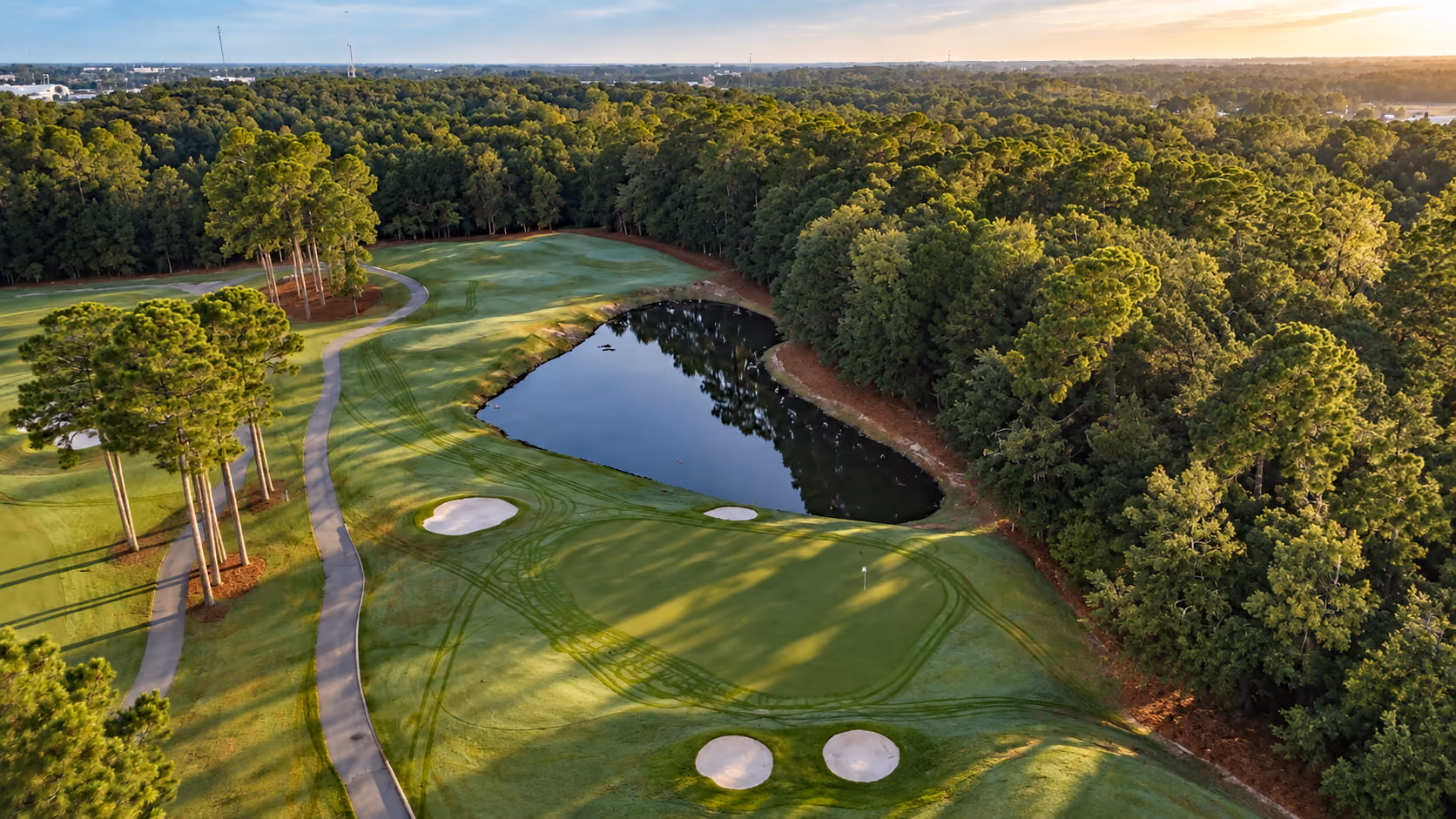 A finished hole at Wild Wing Golf Course